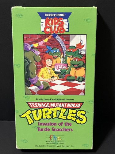 Vintage TMNT Invasion Of The Turtle Snatchers VHS Burger King Kids Club