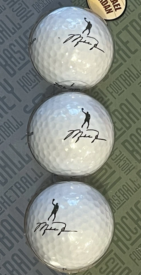 RARE 1994 UDA Collectors Choice MICHAEL JORDAN 3 Golf Balls w Replica Signatures - Image 4 of 4