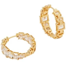 Kate Spade Earrings Hoops Candy Shop Stone Hoops Cubic Zirconia Gold Plated