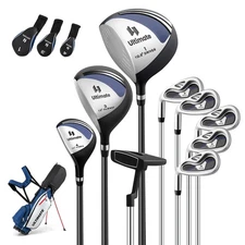 Men's Left-Handed Complete Golf Clubs & Bag Set w/460CC #1 Driver, #3 Fairway