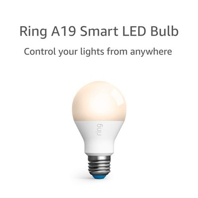 Ring A19 Smart LED Bulb   Energy-efficient with 800 lumens of white light,... 