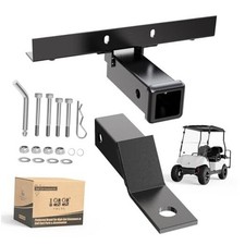 Deluxe Golf Cart Trailer Hitch and Receiver Kit, Bumper Hitch Compatible