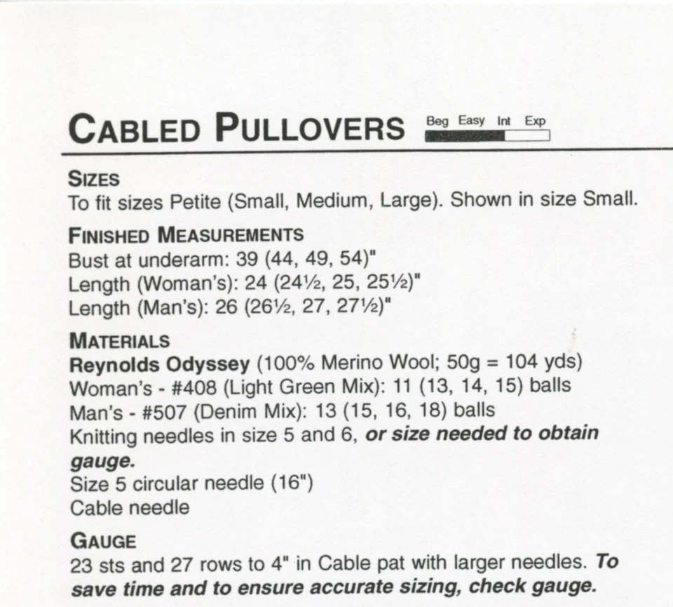 Pullovers con cable Reynolds PATRÓN TEJIDO 82267 - Hombre y mujer Foto 2 de 2
