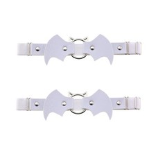 Leather Leg Garter Adjustable Bat Shaped Elastic Punk Thigh Strap Women 2 PCS