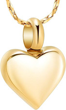 Small Heart Urn Necklace for Ashes Cremation Jewelry for Women Stainless Steel P