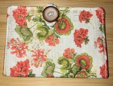 Handcrafted Fabric Floral Credit Card Wallet 5  X 5  