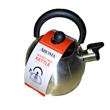 Aroma 1.5qt Stainless Steel Stovetop Kettle Silver: Whistling Tea Kettle