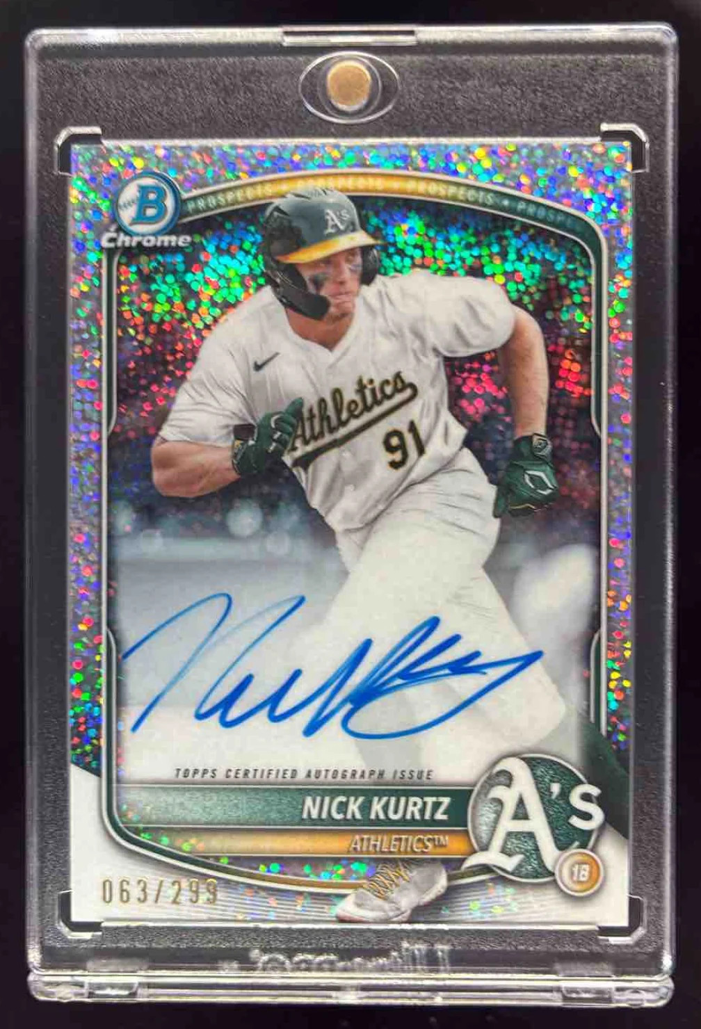 2025 Bowman Chrome Autographs Speckle Refractor #CPA-NK Nick Kurtz Auto /299