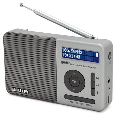 Aiwa RD-40DAB/SL Recargable Digital Portátil Radio Dab Dab+ Altavoz Alarma Fm