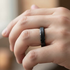 4mm Matte Black Tungsten Wedding Band – Brushed Finish With Polished Edges — photo 6