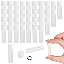 120Pcs 2 Ml Plastic Vials Lab Plastic Frozen Test Tubes Graduated Plastic Cryovi