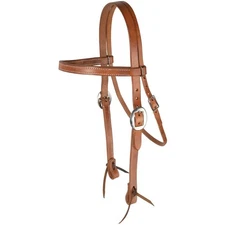Billy Royal Finished Leather Hermann Oak Browband Headstall with Water Ties