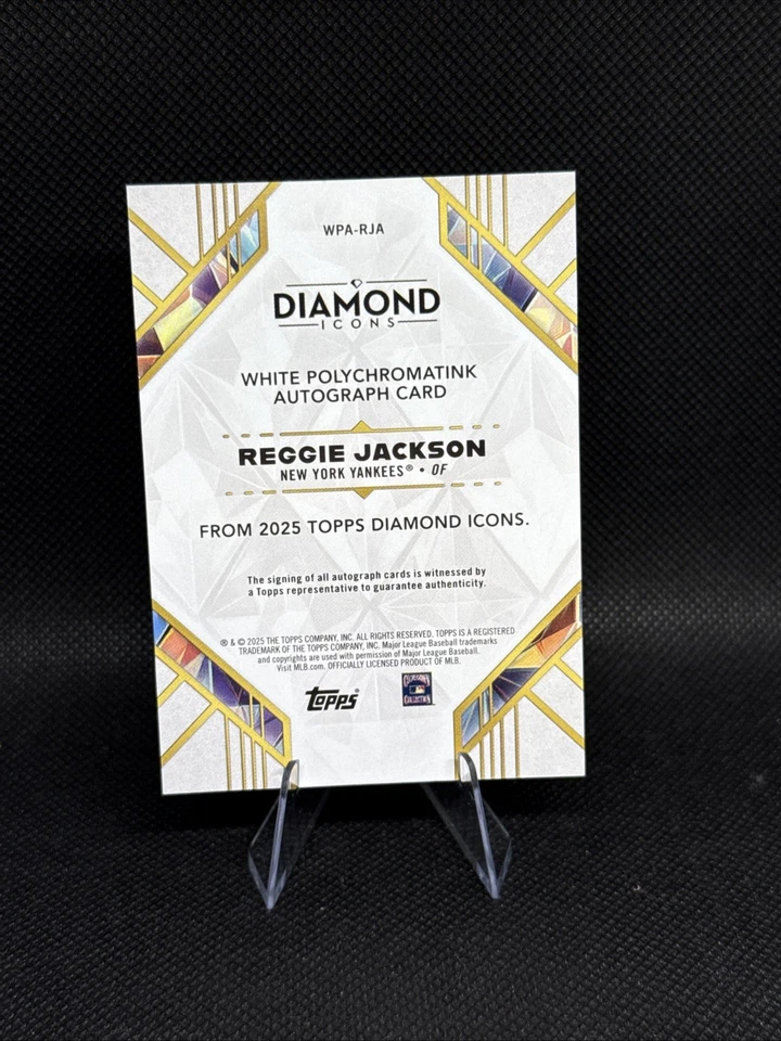 2025 Diamond Icons Reggie Jackson White Polychromatink Auto /10 Purple Ink - Image 2 of 2