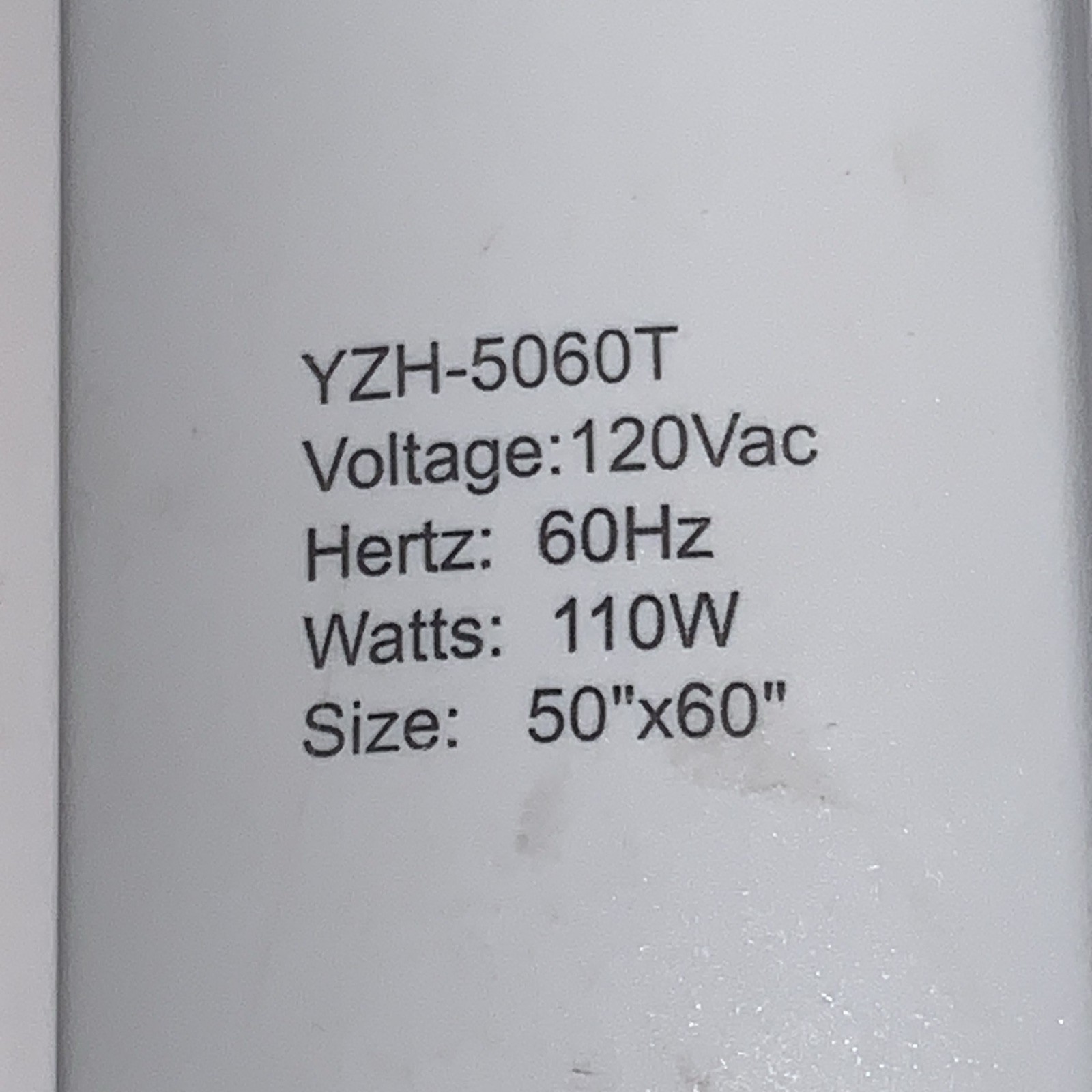 YZH-5060T Temperature Controller For 110W 50" x 60” Electric Heating Blanket