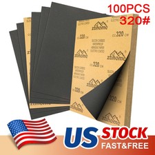 100PCS 9"x11" Silicon Sandpaper Wet Dry Sanding Sheets for Wood & Metal 320 Grit