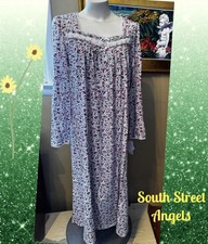 EILEEN WEST C5820200  BERRY FLORAL JERSEY COTTON LONG SLEEVE NIGHTGOWN  SMALL