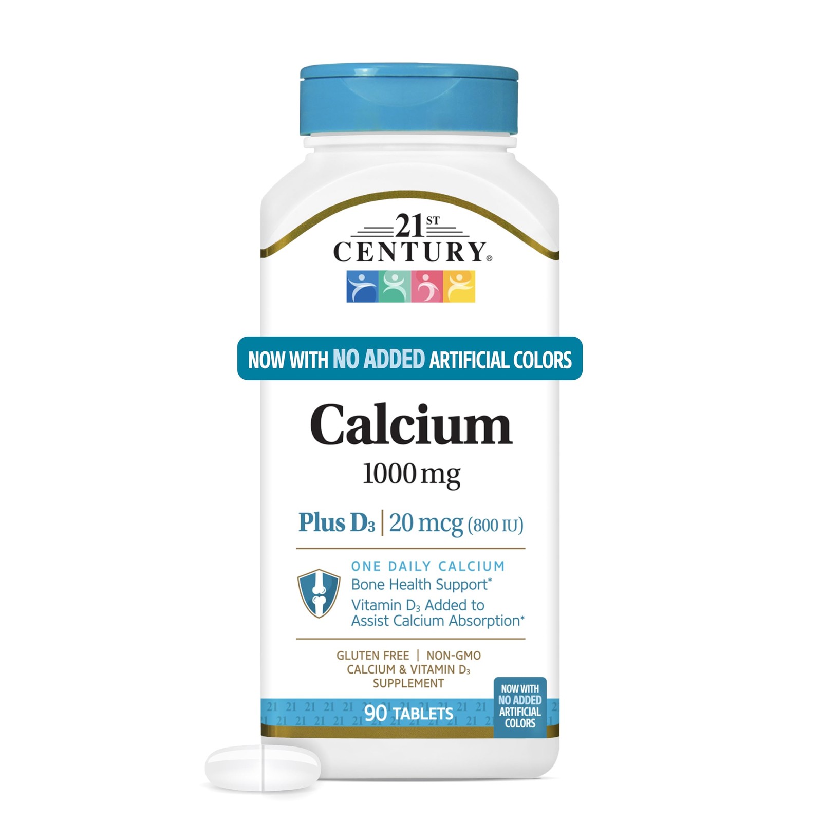 21st Century Calcium 1000mg Plus D3 Tablets, Bone Health, 90 Count - Image 4