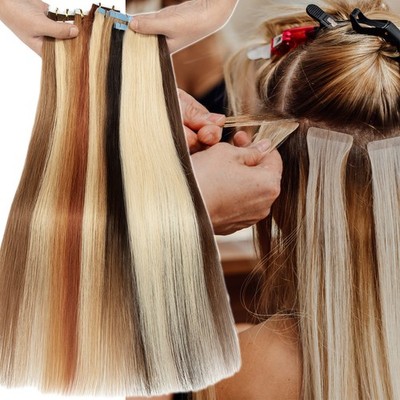 Invisible 20/40Stück Tape In Extensions Remy Echthaar Haarverlängerung Skin Weft
