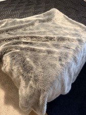 Restoration Hardware 50x60 Ultimate Faux Fur Throw in silver fox