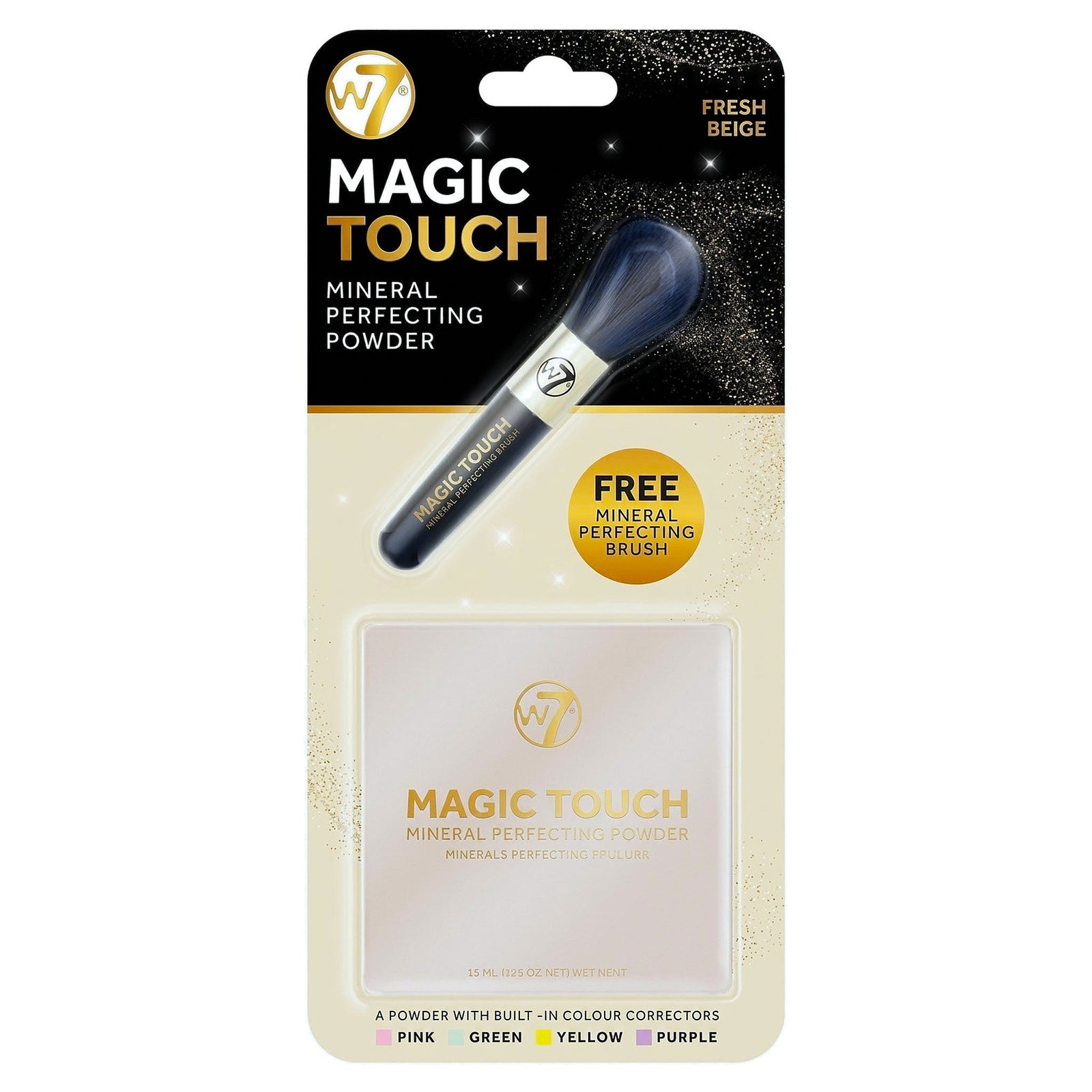 W7 Magic Touch Mineral Perfecting Powder With Brush - Fresh Beige - Image 3