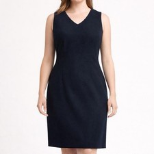 NWOT GAP Wool Blend Jumper Dress Women’s Size 10 Navy Blue V-Neck Lined