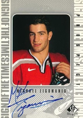 1998-99 SP Authentic SIGN OF THE TIMES #MZ MICHAEL ZIGOMANIS - Team Canada