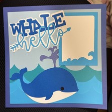 Whale Hello Handmade 12x12 Scrapbook Page Premade Ocean Theme Layout Blue Teal