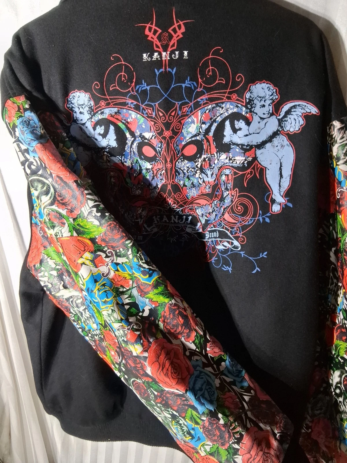 Kanji Jeans Men's Jacket Size 4XL Black Embroidered Wool Leather Vintage Unused - product detail image 6