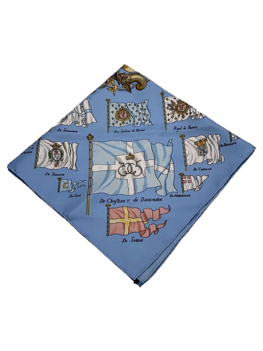 RARE Hermes Silk Scarf BLU All Over Pattern Ladies Carr 45 Gavroche Ship