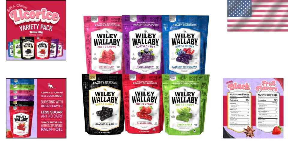 Wiley's 10 Oz Resealable Licorice Pack - Flavors with Less Sugar & Fat-Free - Image 2 of 4