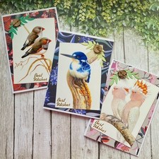 Bird Best Wishes, Upcycled All Occasion card, Handmade in Australia