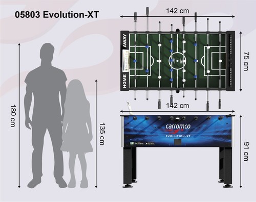 CARROMCO KICKER EVOLUTION-XT in blau Tischfußballspiel App Tunierkicker - Bild 14 von 14