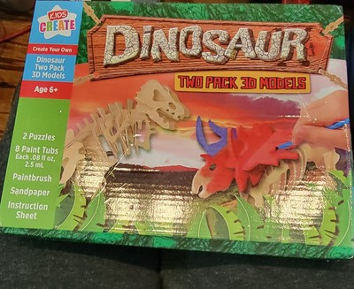 KIDS CREATE,BUILD YOUR OWN DINOSAURS,2-PACK,3D MODELS,T-REX & TRICERATOPS,6+,NEW