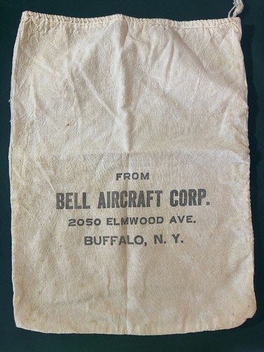 Bell Aircraft Corp Parts Bag Vintage Buffalo NY Aviation