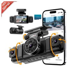 Car Dash Cam N5: 4 Channel 1080P, 360  View  WiFi Control with 128GB Storage
