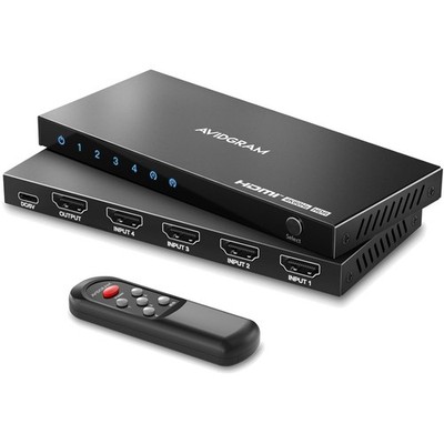 HDMI Switch 4K 60Hz 4 in 1 Out HDMI 2.0 Umschalter 3D HDCP 2.2