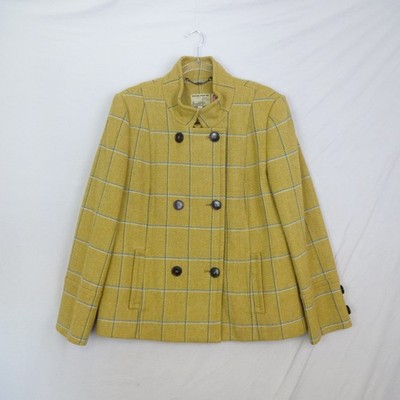 Joules Brambles Sakko Gr. 18 senfgelb kariert Tweed Wolle Jagd Country