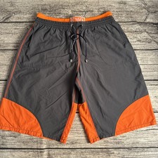 Emporio Armani Swim Trunks Shorts Layered Look Gray Orange XL