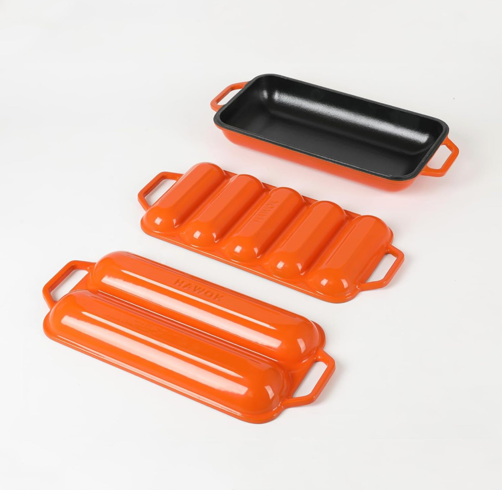 Enameled Cast lron Baguette Bread Baker 3in1 Baking Set with Full ...
