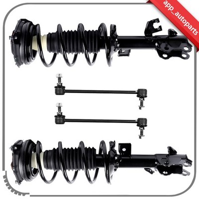 Front Struts Coil Spring w/ Sway Bar End Links Suspension For 07-12 Nissan Versa