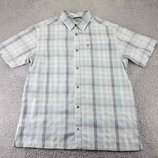 Columbia Shirt Mens Large White Short Sleeve Button Up Camp Outdoors Hiking