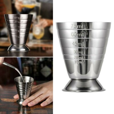 75ml Edelstahlmessbecher Jigger Shot Drink Spiritus Mixed Cocktail Becher
