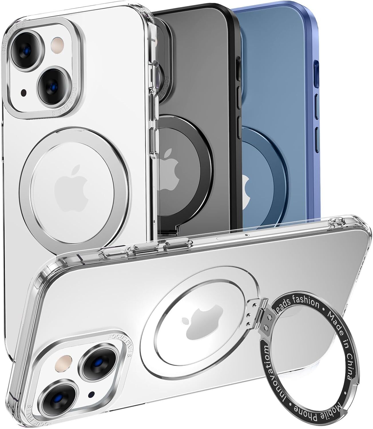 For iPhone 15 Case Compatible with with Magnetic Metal Stand Military Grade-image