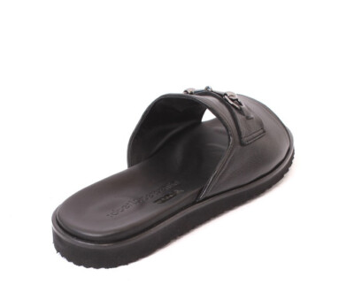Roberto Serpentini 6600 Black Leather Slides Men Comfort  display picture 1