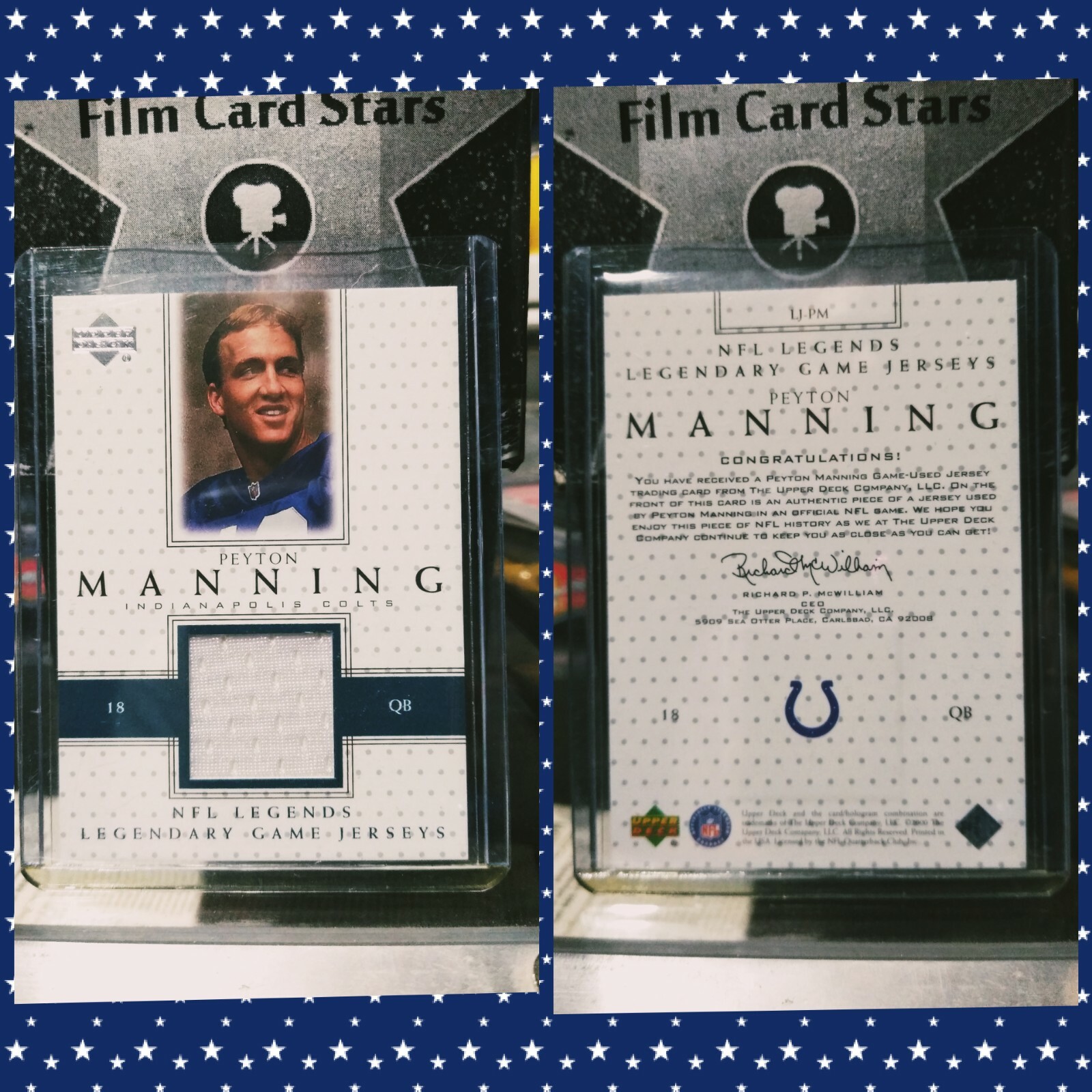 🏈 2000 Upper Deck NFL Legends Game Jersey Peyton Manning GU #LJ-PM (Colts)