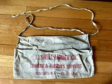 Vintage Nail Apron Tool Belt Pocket Advertising SWEET LUMBER CO PROVIDENCE RI