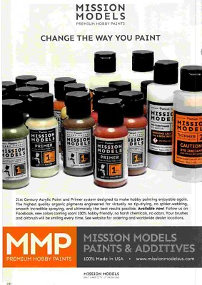 PPOT43 MODELLBAUSATZ WERBUNG 11X8 MISSION MODELS FARBEN UND ZUSÄTZE