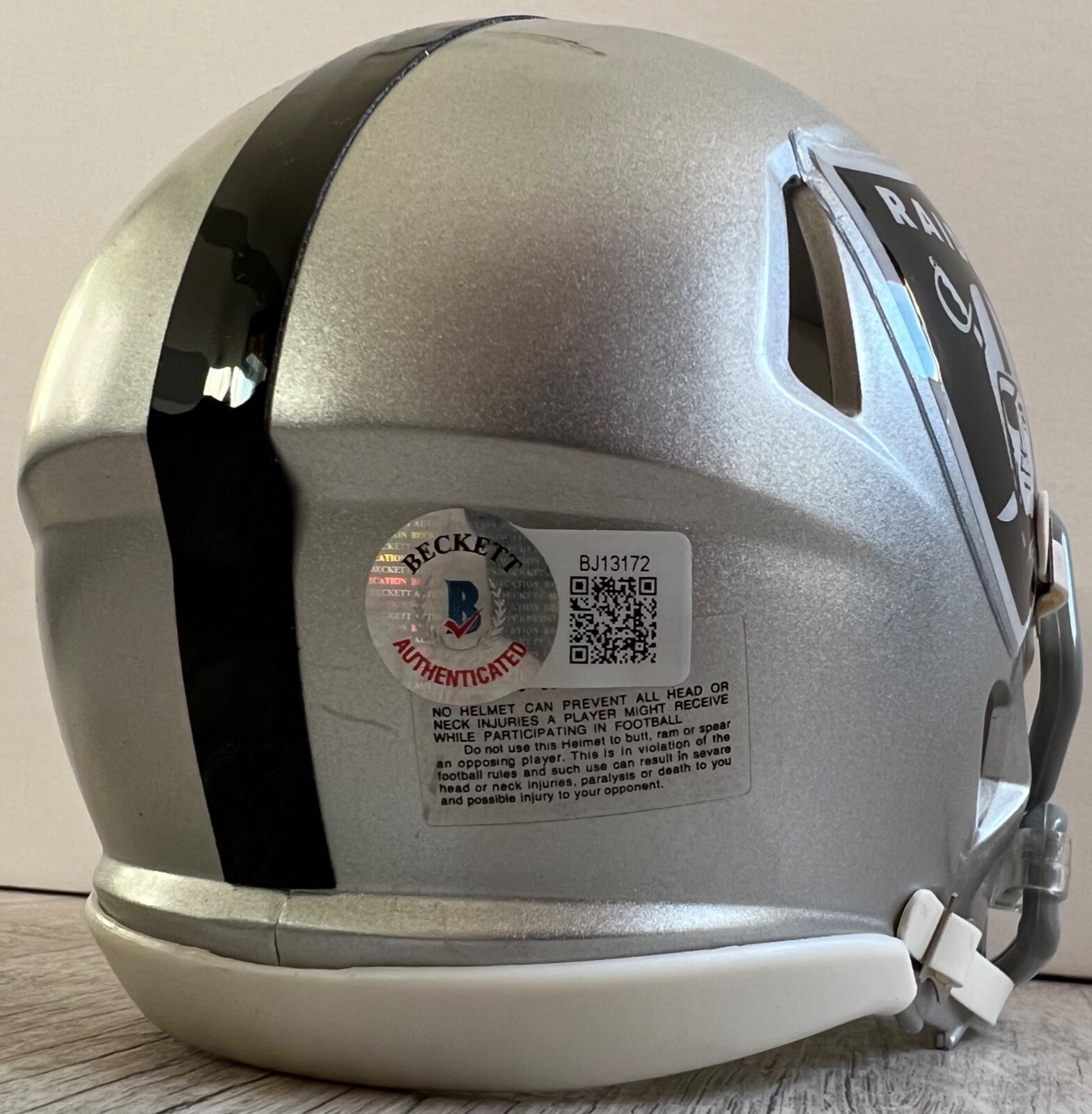 Ice Cube NWA Autographed Signed LAS VEGAS RAIDERS Mini Helmet Beckett BAS COA