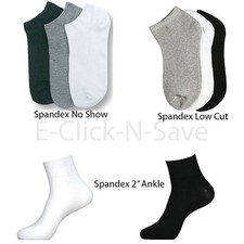 6 12 Pairs Lot Men Women 9-11 10-13 Crew Ankle Cut Sports Socks Black White Gray