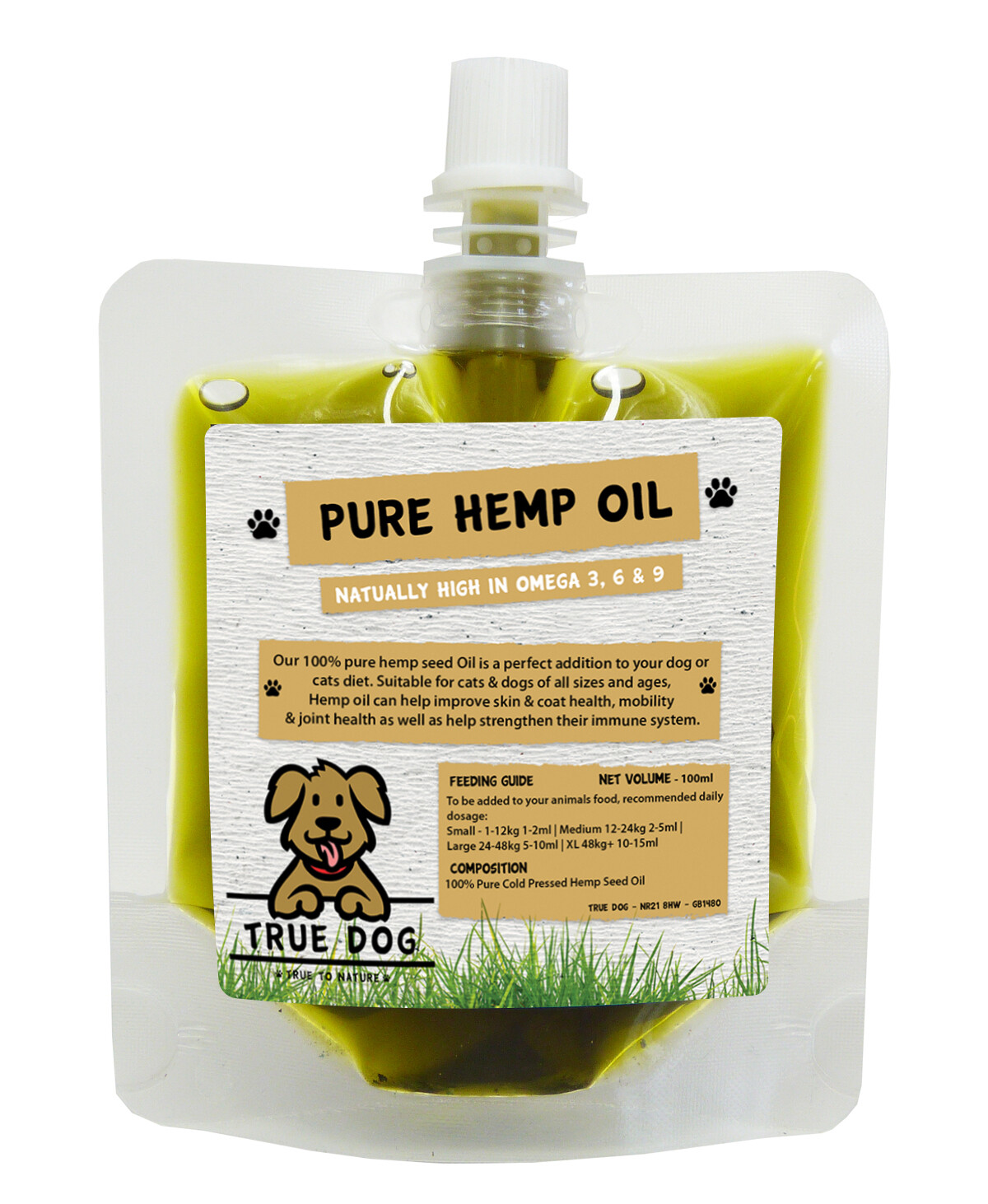 Pure Oils for dogs 100ml Hemp Oil, Salmon Oil or Flaxseed Oil